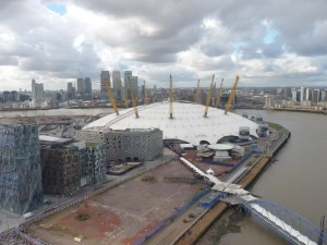 View of O2 arena from the Emirates Air Line