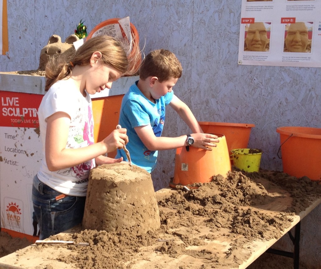 Building sandcastles at Weston