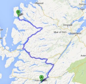 Our route from Fort William to Gairloch