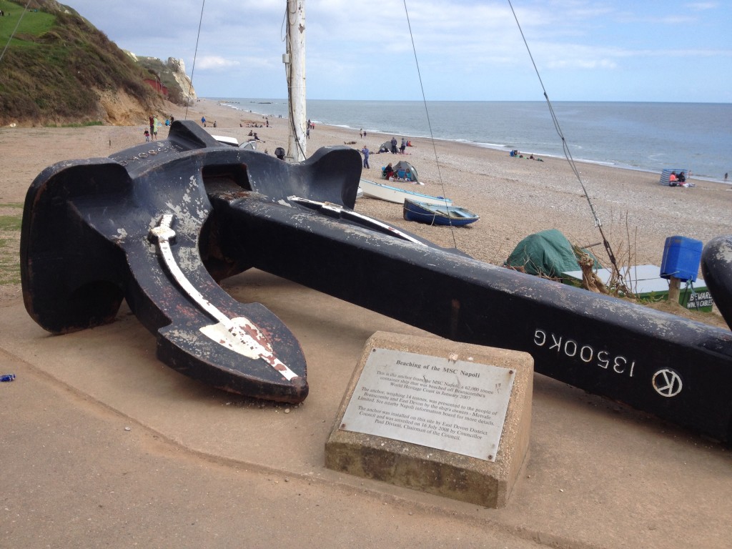 Anchor from MSC Napoli, Branscombe beach