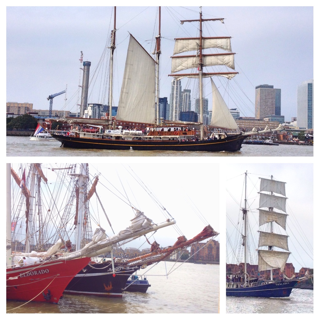 Tall ships sailing the Thames