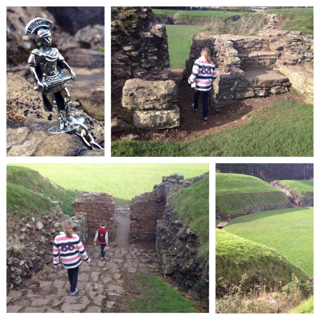 Exploring the amphitheatre at Caerleon