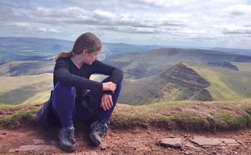 Admiring the view from Pen-y-Fan