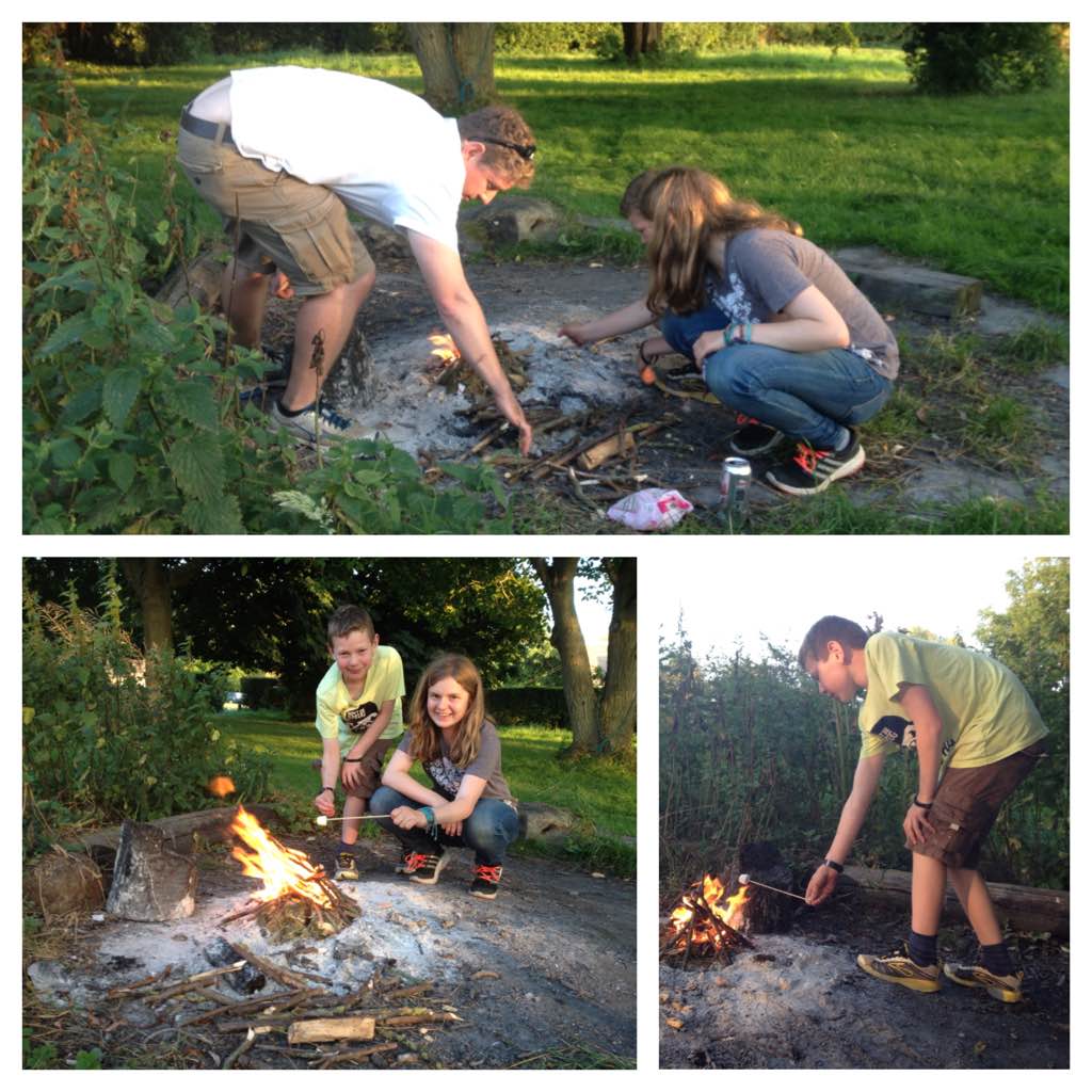 Swinford Lock camp fire, Eynsham