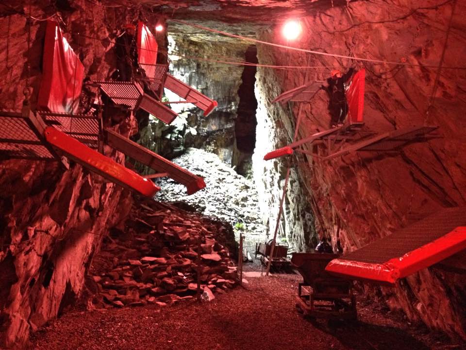 Indoor training area at Zip World Caverns