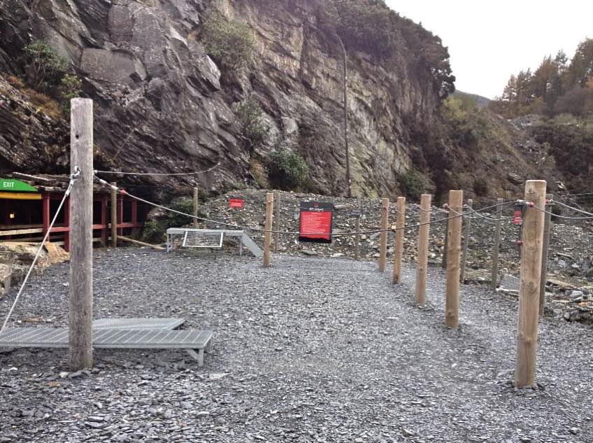 Outdoor training area at Zip World Caverns