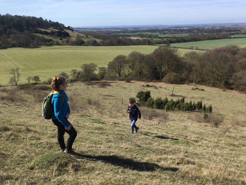 Walking up Bald Hill, Aston Rowant Nature Reserve