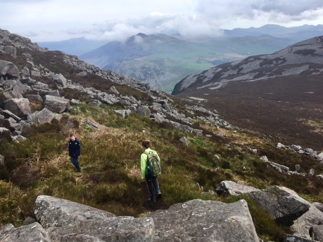 Descending Yr Eifl towards Mynydd y Ceiri