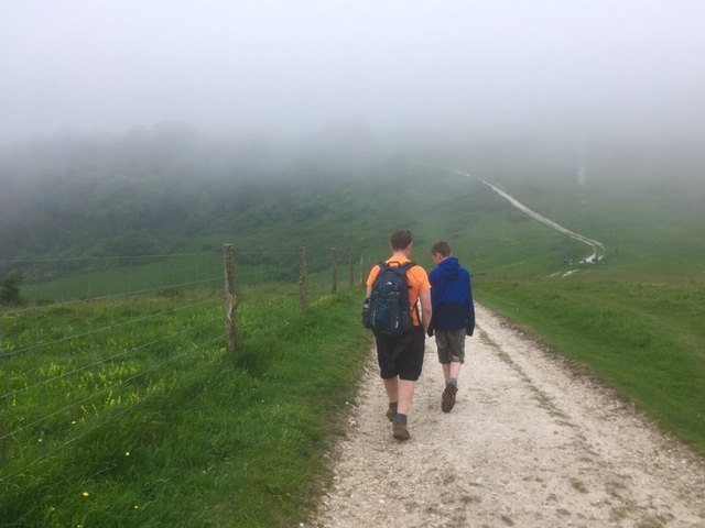 Walking towards Beacon Hill (in the mist)