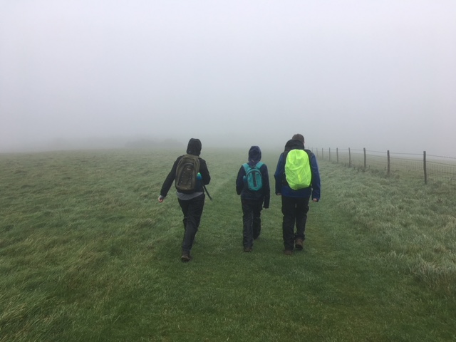 Walking towards Southease, South Downs Way