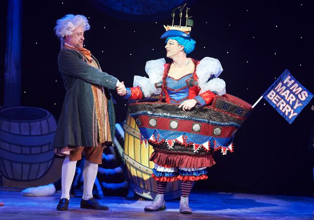 Mr Fitzwarren and Sarah, Dick Whittington. Photo courtesy of Oxford Playhouse.