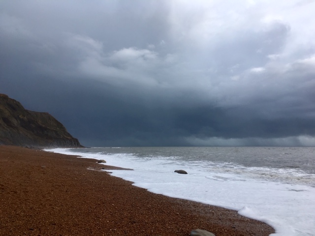 Looking back from Seatown, start of Golden Cap walk