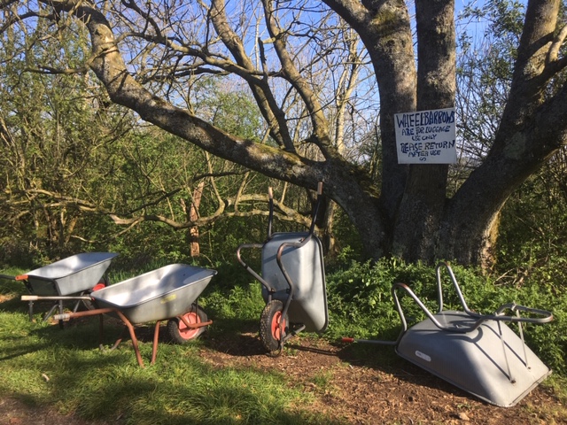 Wheelbarrows for your luggage, Thistledown Farm