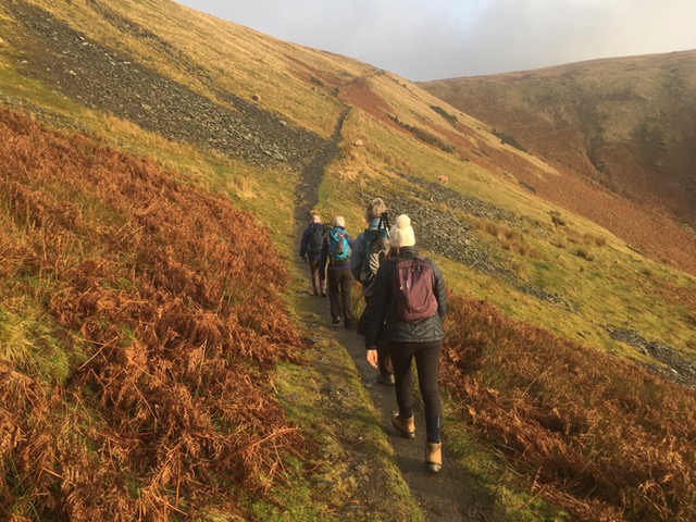 Heading up Scales Fell