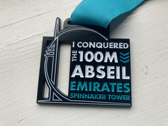 My Spinnaker Tower abseil medal